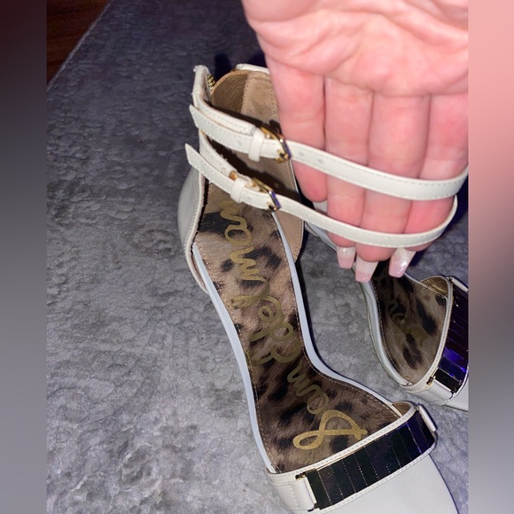 Sam Edelman Allie double strap ankle buckle leather heels size 10 - Picture 7 of 8